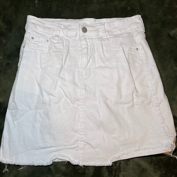 White Mini Denim Skirt - Picture 3 of 4